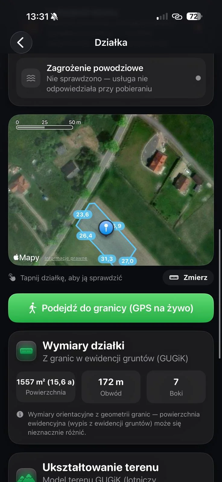 Działka na mapie
