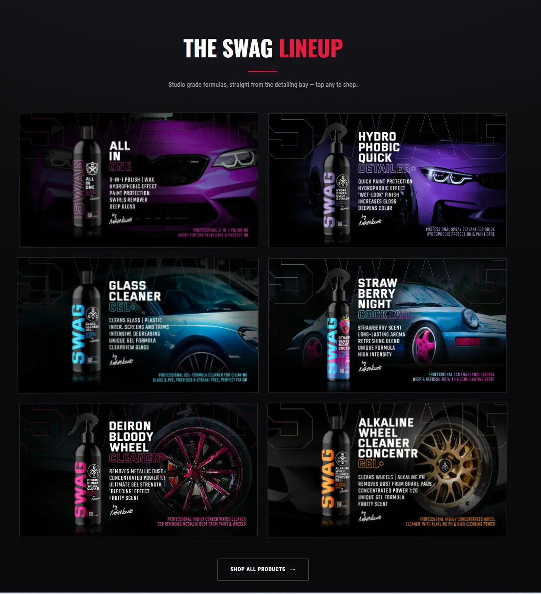 SWAG UK: linie produktów